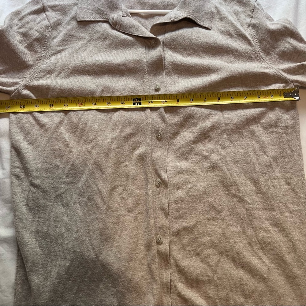 Victoria’s Secret Loungewear Luxe Cream Knit Button Up Pajama Shirt Driftwood M - Picture 8 of 10